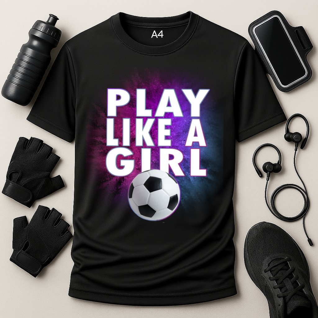Play Like A Girl Womens Soccer Cooling Performance Crew T-Shirt
