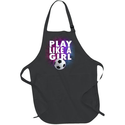 Play Like A Girl Womens Soccer Full-Length Apron With Pockets