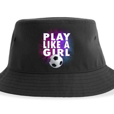 Play Like A Girl Womens Soccer Sustainable Bucket Hat