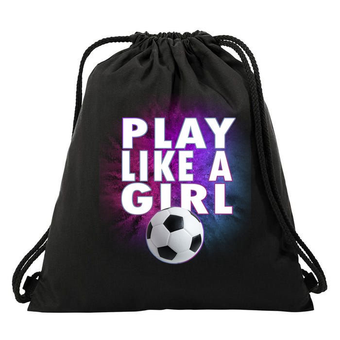 Play Like A Girl Womens Soccer Drawstring Bag