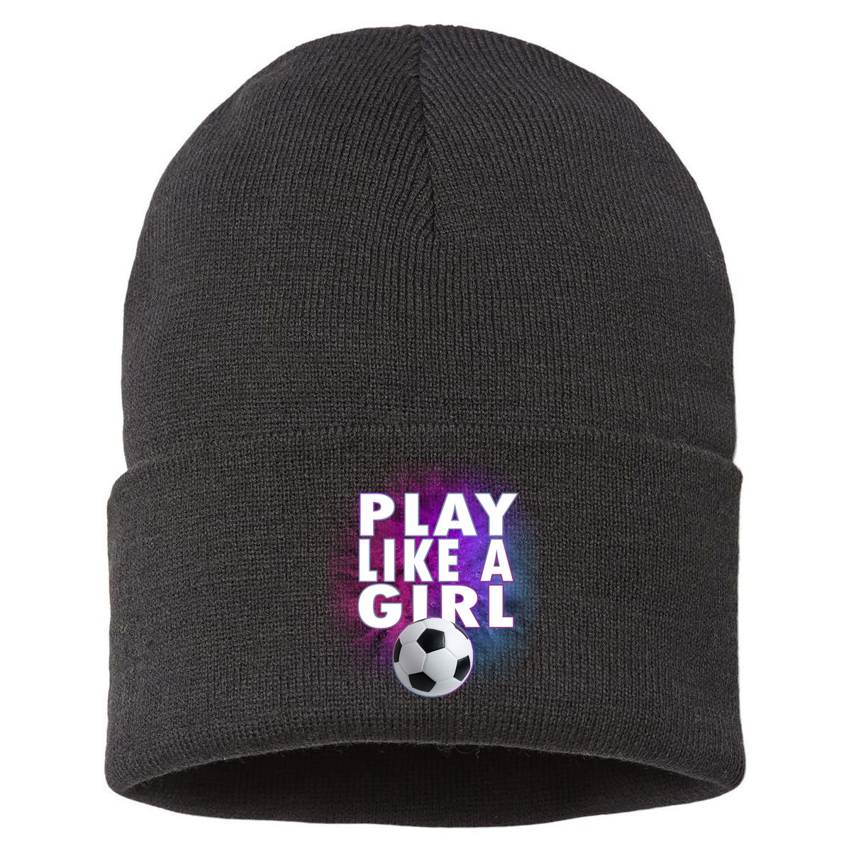 Play Like A Girl Womens Soccer Sustainable Knit Beanie