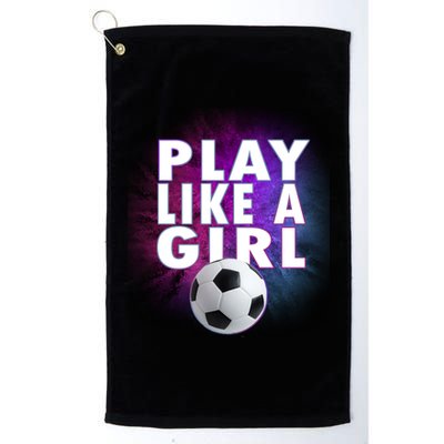 Play Like A Girl Womens Soccer Platinum Collection Golf Towel