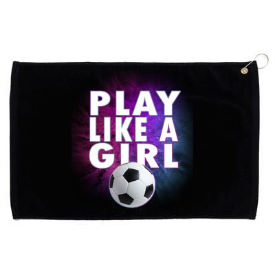 Play Like A Girl Womens Soccer Grommeted Golf Towel