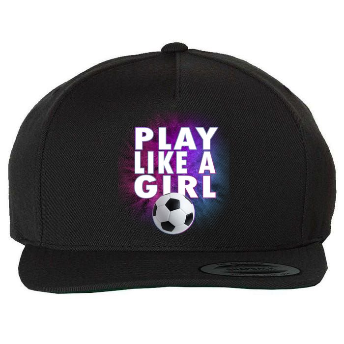 Play Like A Girl Womens Soccer Wool Snapback Cap