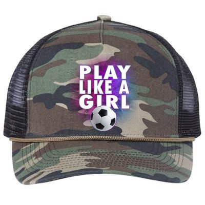 Play Like A Girl Womens Soccer Retro Rope Trucker Hat Cap