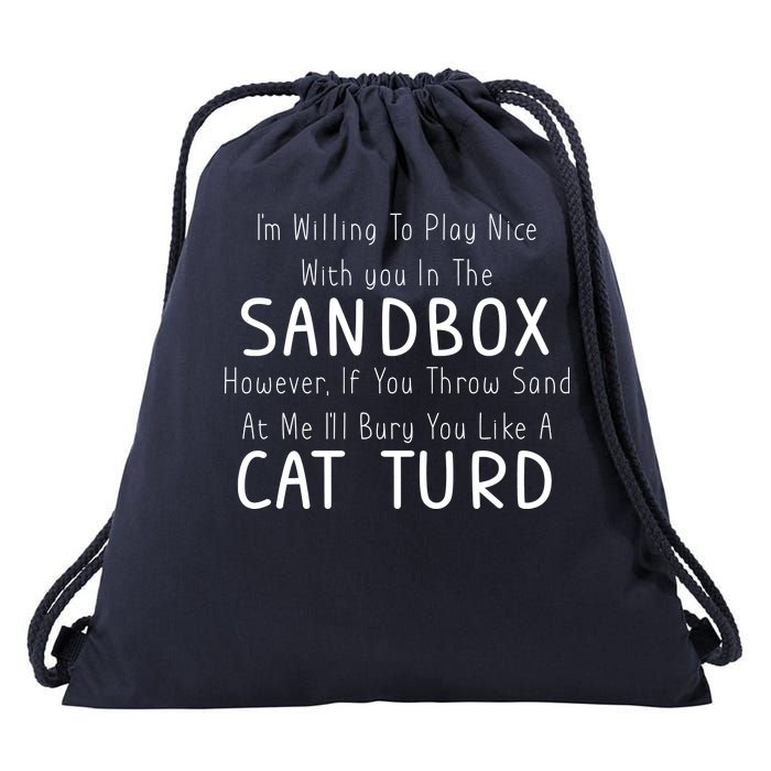 Play Nice Sandbox Cat Turd Drawstring Bag