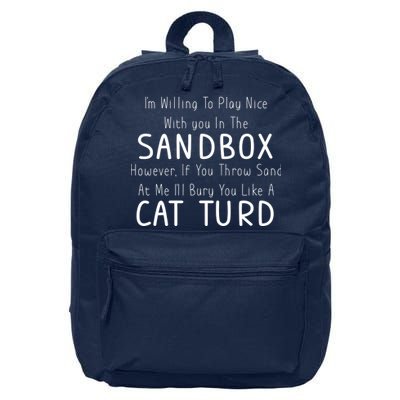 Play Nice Sandbox Cat Turd 16 in Basic Backpack