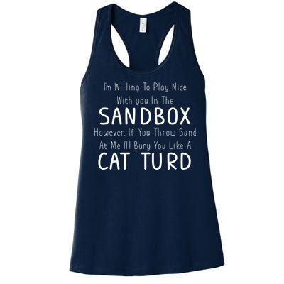 Play Nice Sandbox Cat Turd Women's Racerback Tank