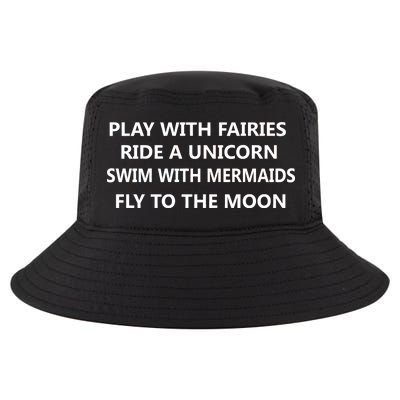 Play With Fairies Ride A Unicorn Swim With Mermaid Cool Comfort Performance Bucket Hat