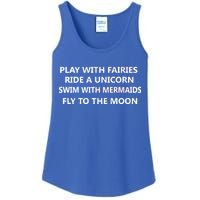 Play With Fairies Ride A Unicorn Swim With Mermaid Ladies Essential Tank