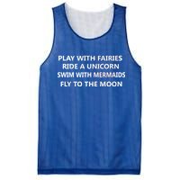 Play With Fairies Ride A Unicorn Swim With Mermaid Mesh Reversible Basketball Jersey Tank