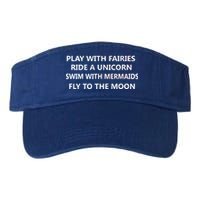 Play With Fairies Ride A Unicorn Swim With Mermaid Valucap Bio-Washed Visor