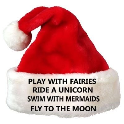 Play With Fairies Ride A Unicorn Swim With Mermaid Premium Christmas Santa Hat