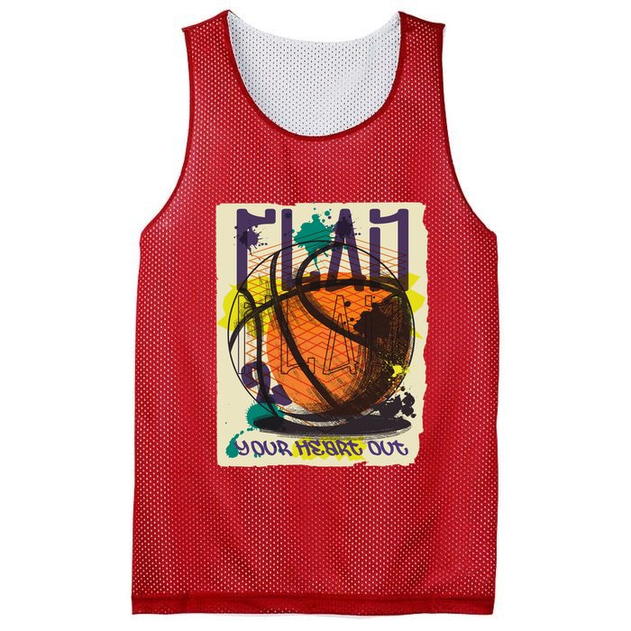 Play Your Heart Out Basketball Mesh Reversible Basketball Jersey Tank