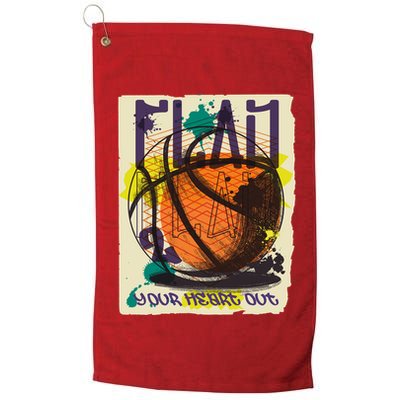 Play Your Heart Out Basketball Golf Towel