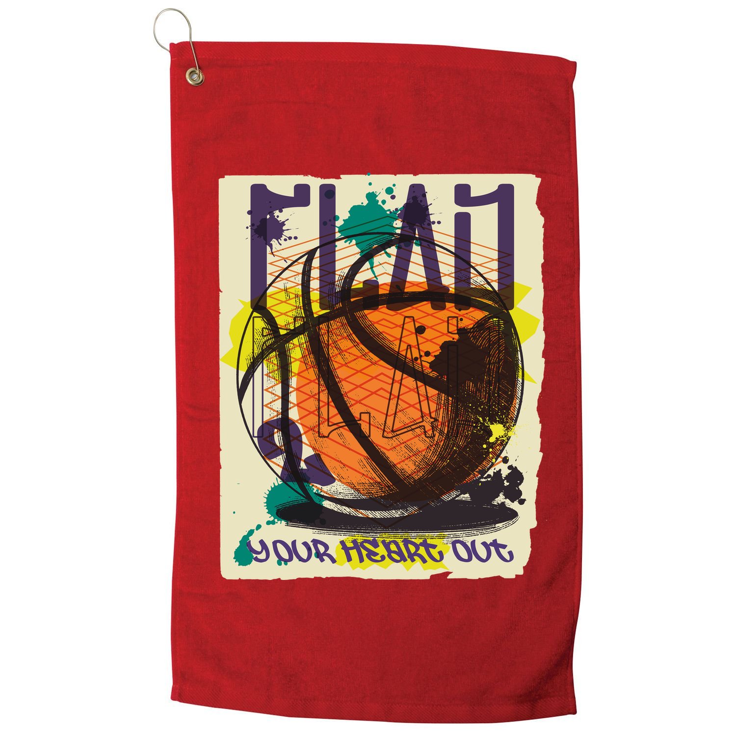 Play Your Heart Out Basketball Golf Towel