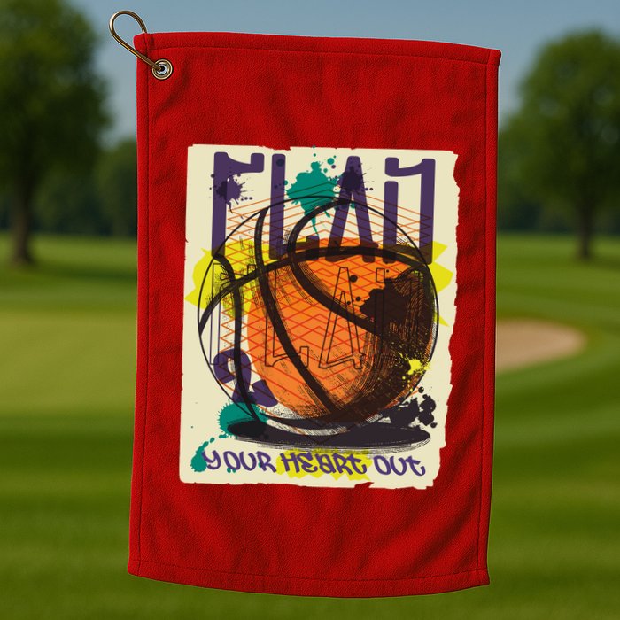 Play Your Heart Out Basketball Golf Towel