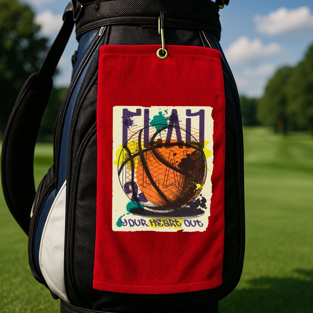 Play Your Heart Out Basketball Golf Towel
