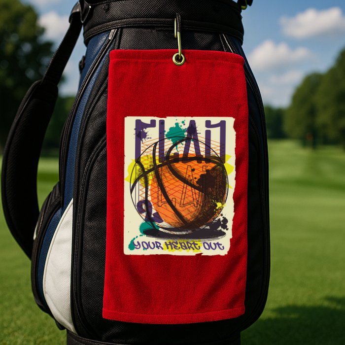 Play Your Heart Out Basketball Golf Towel