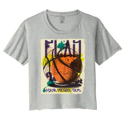 Play Your Heart Out Basketball Women's Crop Top Tee