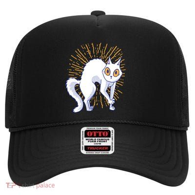 Playful Cat High Crown Mesh Back Trucker Hat