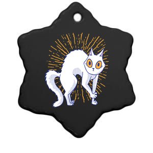 Playful Cat Ceramic Star Ornament