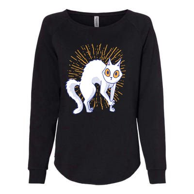 Playful Cat Womens California Wash Sweatshirt