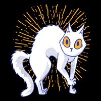 Playful Cat Cropped Pullover Crew