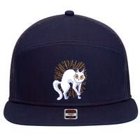 Playful Cat 7 Panel Mesh Trucker Snapback Hat