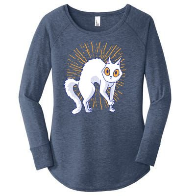 Playful Cat Women's Perfect Tri Tunic Long Sleeve Shirt