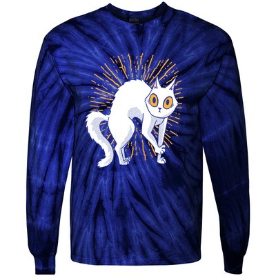 Playful Cat Tie-Dye Long Sleeve Shirt