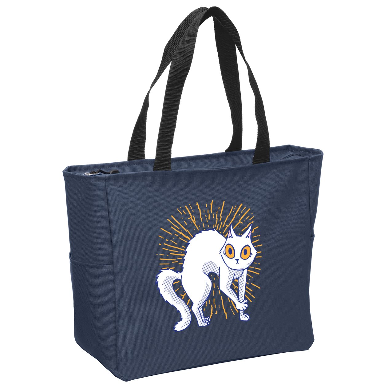 Playful Cat Zip Tote Bag