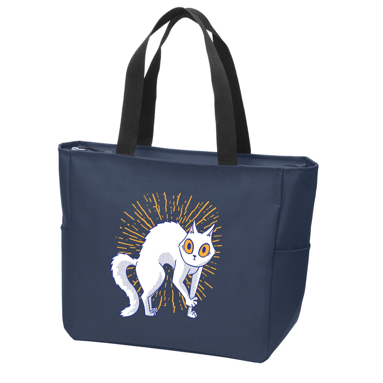 Playful Cat Zip Tote Bag