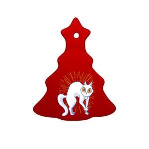 Playful Cat Ceramic Tree Ornament