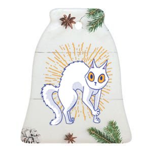 Playful Cat Ceramic Bell Ornament