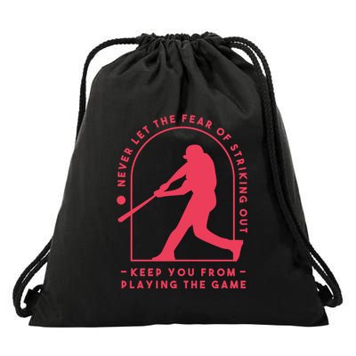 Playing The Game Baseball Drawstring Bag