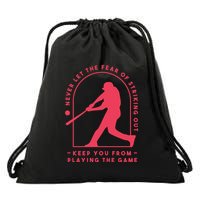 Playing The Game Baseball Drawstring Bag