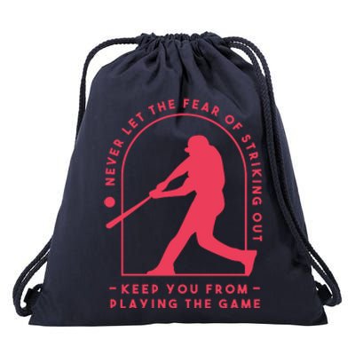 Playing The Game Baseball Drawstring Bag