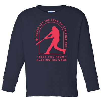 Playing The Game Baseball Toddler Long Sleeve Shirt