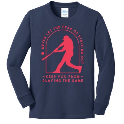 Playing The Game Baseball Kids Long Sleeve Shirt