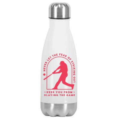 Playing The Game Baseball Stainless Steel Insulated Water Bottle