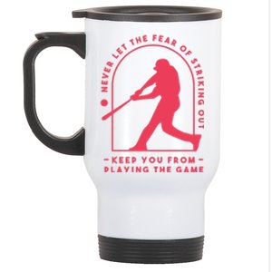 Playing The Game Baseball Stainless Steel Travel Mug