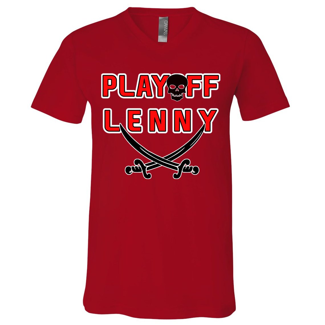 Playoff Lenny Tampa Bay Football Skull V-Neck T-Shirt