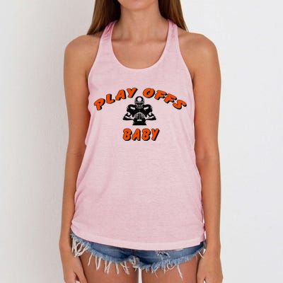 Playoffs Baby Football Women's Knotted Racerback Tank