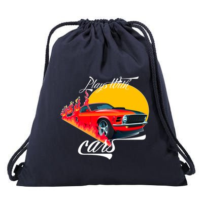 Plays With Cars Matching Family Drawstring Bag