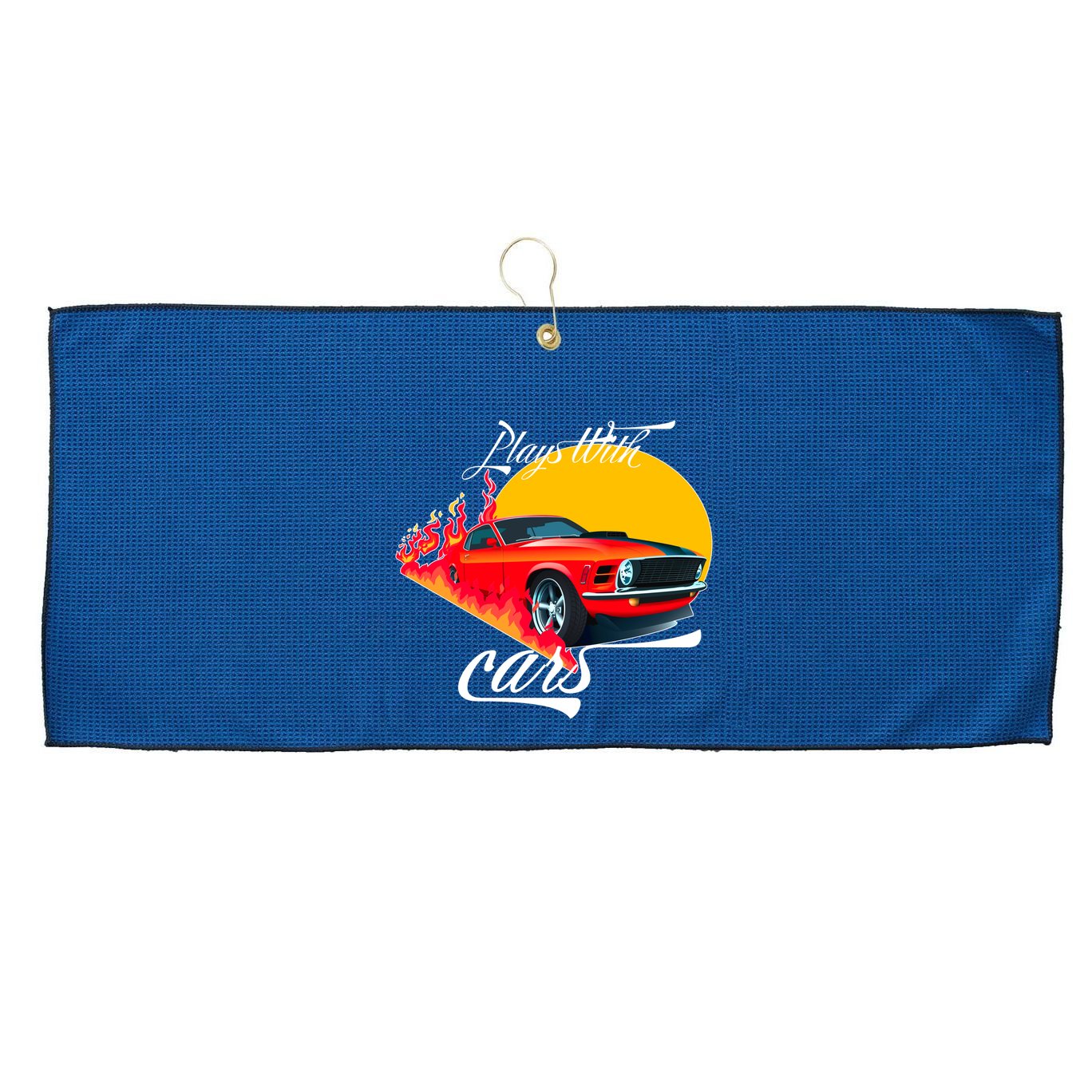Plays With Cars Matching Family Large Microfiber Waffle Golf Towel
