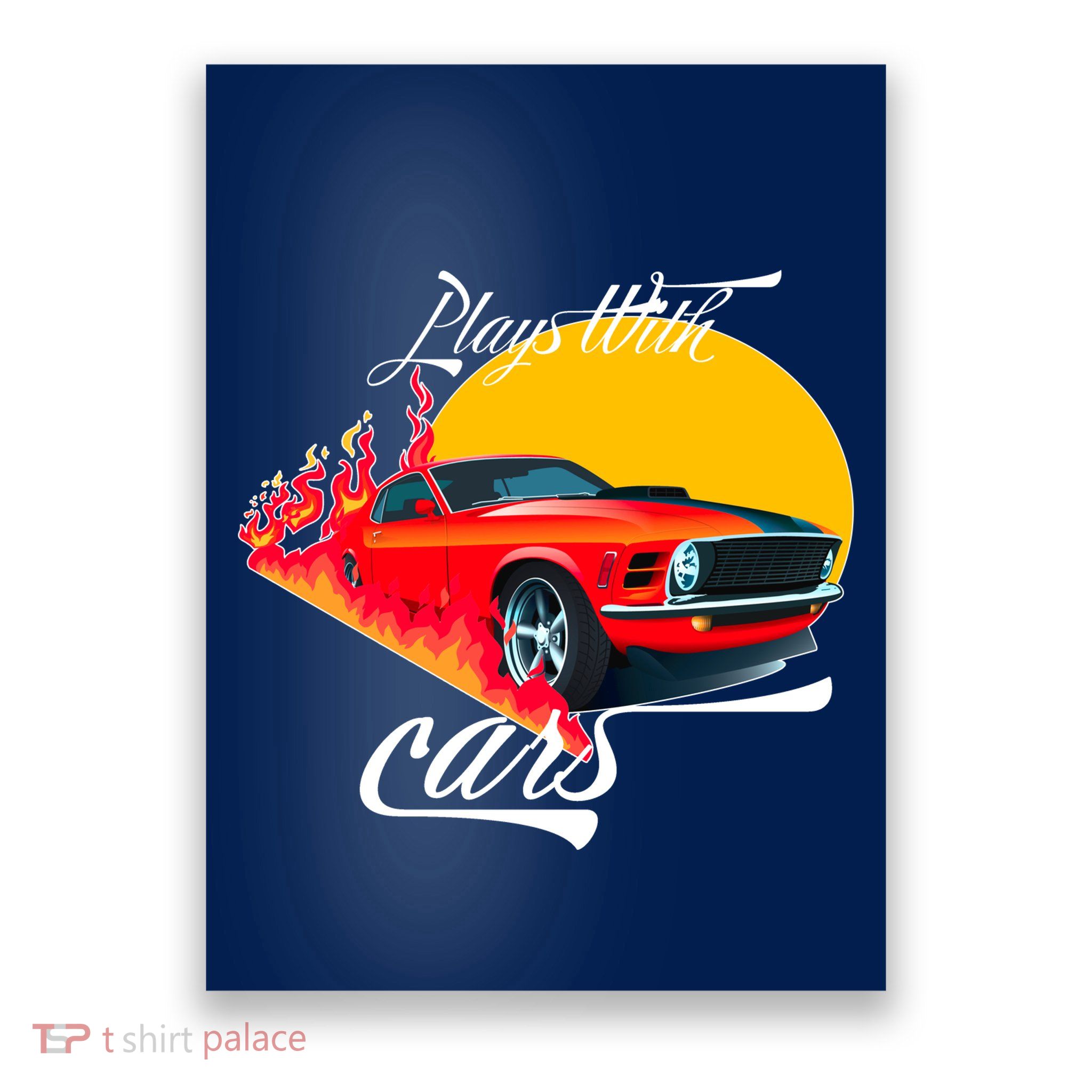 Plays With Cars Matching Family Poster