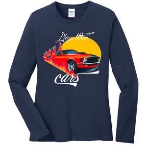 Plays With Cars Matching Family Ladies Long Sleeve Shirt