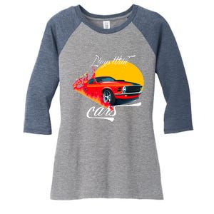 Plays With Cars Matching Family Women's Tri-Blend 3/4-Sleeve Raglan Shirt