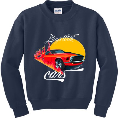 Plays With Cars Matching Family Kids Sweatshirt